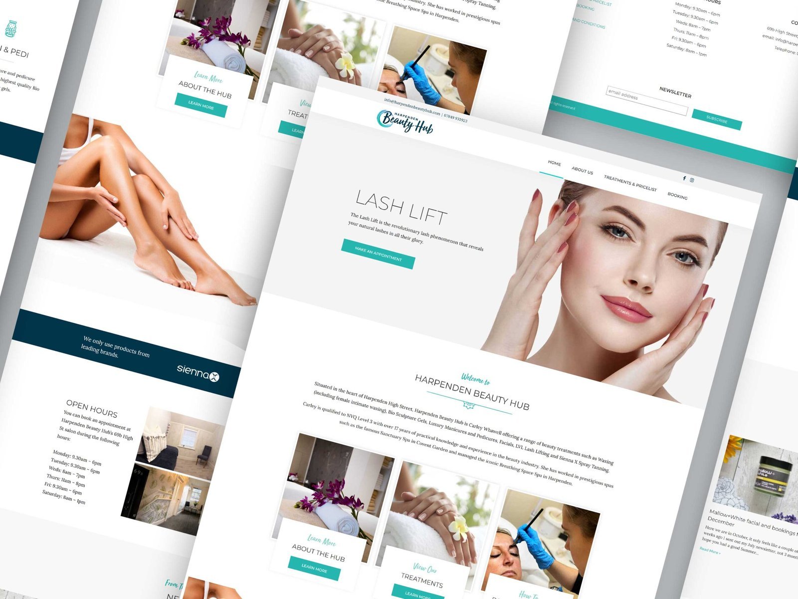 Harpenden Beauty Hub website design