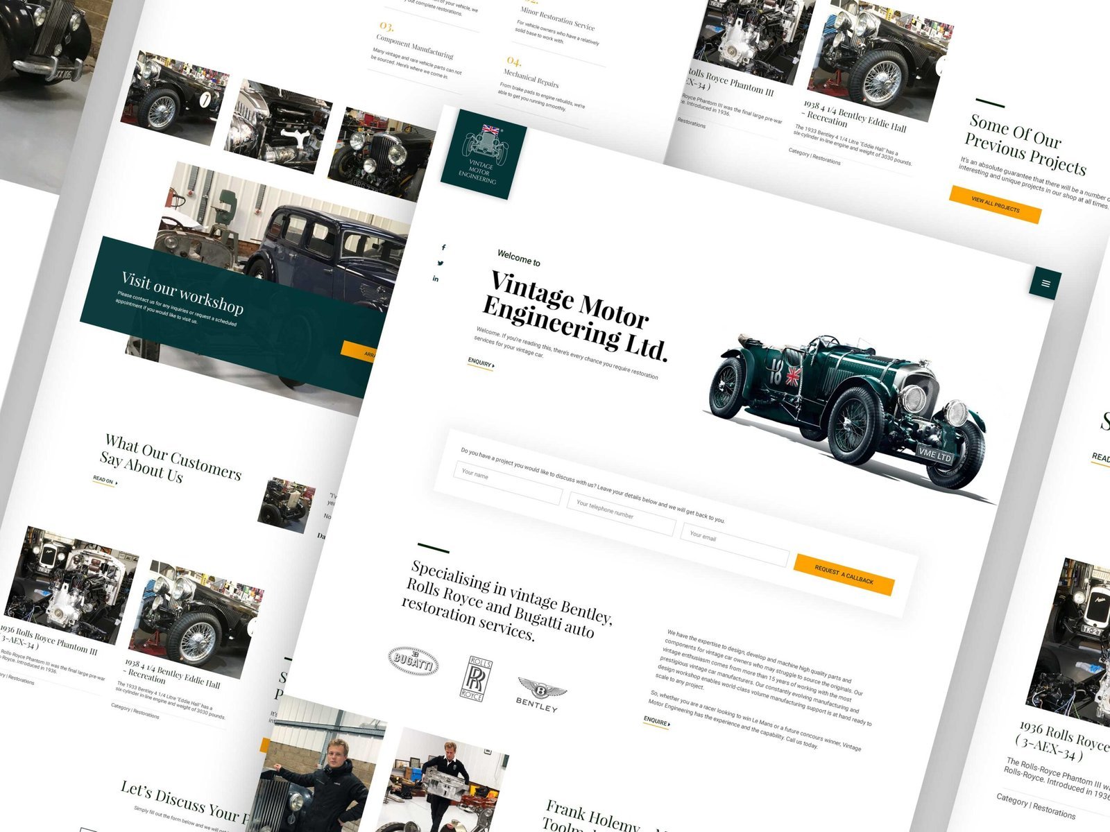 Vintage Motor Engineering website design