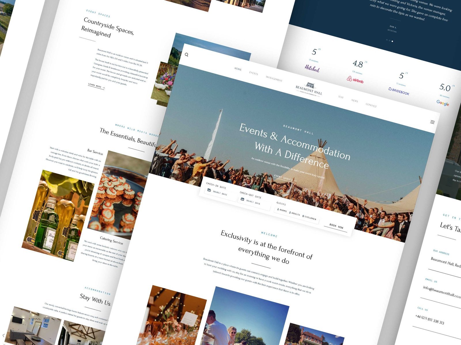 Beaumont Hall Events website design