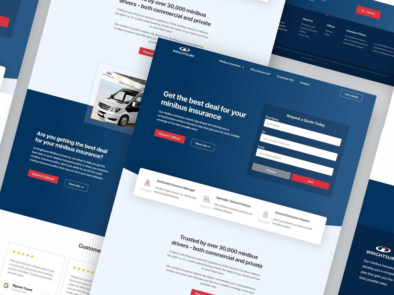 Wrightsure website design