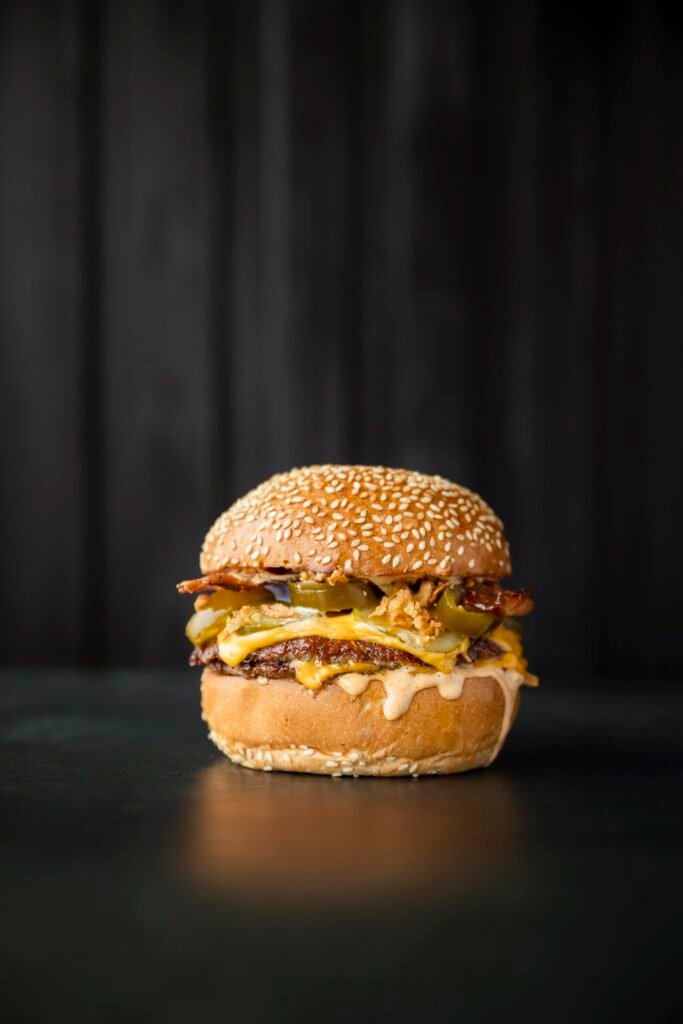 A smashed beef burger from Sear Burger on Station Road, Harpenden